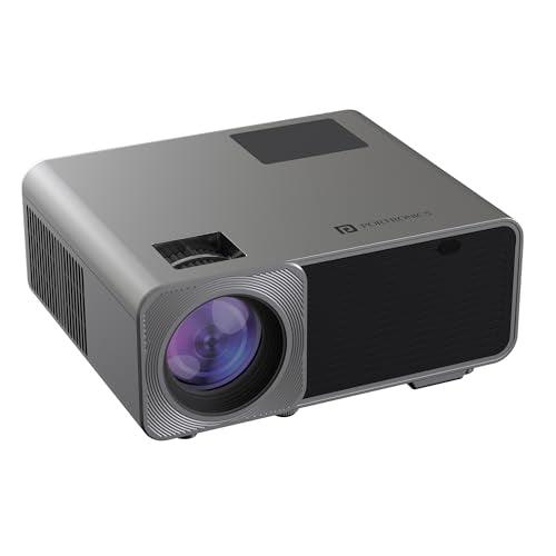 Portronics Beem 450 Smart LED Projector with 1080p Full HD Resolution, Built-in Streaming Apps (Netflix, Prime Video, Hotstar), 4000 Lumens, Screen Mirroring, 5 Watt Speaker (Grey) - Nalanda Enterprises