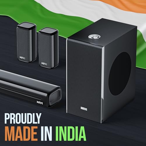 Mivi Fort Hip-Hop 6000 Home Theatre [2025 Latest Launch], 600 Watts Soundbar with cinematic sound, 5.1 Channel, Multiple EQ & Input Modes, BT v5.3, Remote Accessibility, Made in India Sound bar for TV|B0F8ZGL8HQ