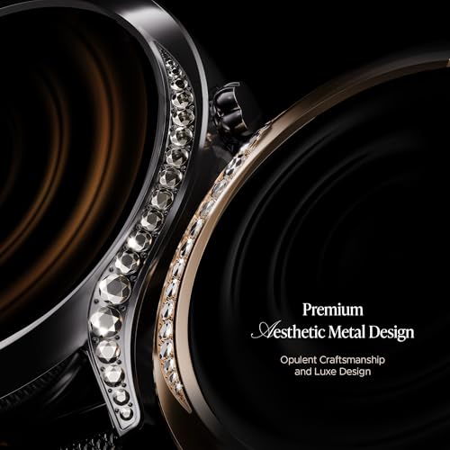 Boat Enigma Gem Women's Luxury Smart Watch w/ 1.19” (3.02cm) AMOLED Display, Emergency SOS Live Location Sharing, Female Wellness, Watch Face Studio, BT Calling, Watch for Woman (Metallic Black)|B0DFYJWHRC