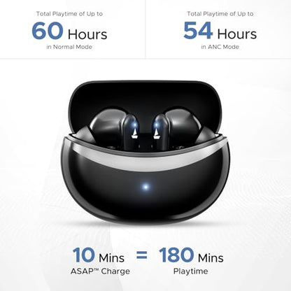 boAt Airdopes 131 Elite ANC, 32dB Active Noise Cancellation, 60HRS Battery, Ambient Mode, 4Mics ENx, Fast Charge, IPX5, v5.3 Bluetooth Earbuds, TWS Ear Buds Wireless Earphones with mic (Active Black)|B0DVZDYJQ1