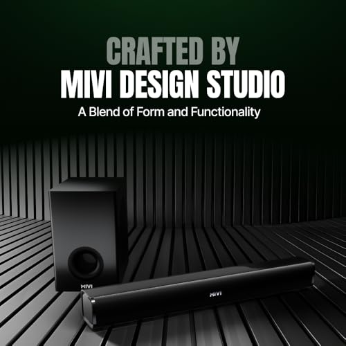 Mivi Fort Hip-Hop 1000 180 Watts Home Theatre Soundbar [New Launch], 2.1 Channel, 2 in-Build Speakers and 1 External Subwoofer, Multiple EQ & Input Modes, BT v5.3, Made in India Sound bar|B0F3HV22DT