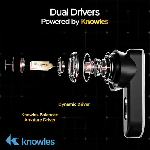 boAt New Launch Nirvana X TWS,Knowles Dual Drivers,Hi-Res Audio LDAC,App Support,4Mic ENx,Dual Pair,Spatial Audio,Fast Charge, Bluetooth Earbuds, TWS Ear Buds Wireless Earphones with mic (Cosmic Onyx) - Nalanda Enterprises