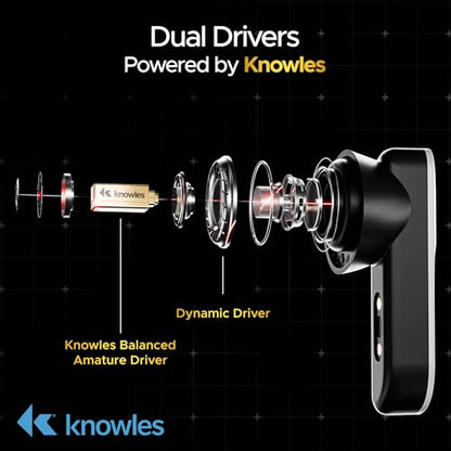 boAt New Launch Nirvana X TWS,Knowles Dual Drivers,Hi-Res Audio LDAC,App Support,4Mic ENx,Dual Pair,Spatial Audio,Fast Charge, Bluetooth Earbuds, TWS Ear Buds Wireless Earphones with mic (Cosmic Onyx) - Nalanda Enterprises