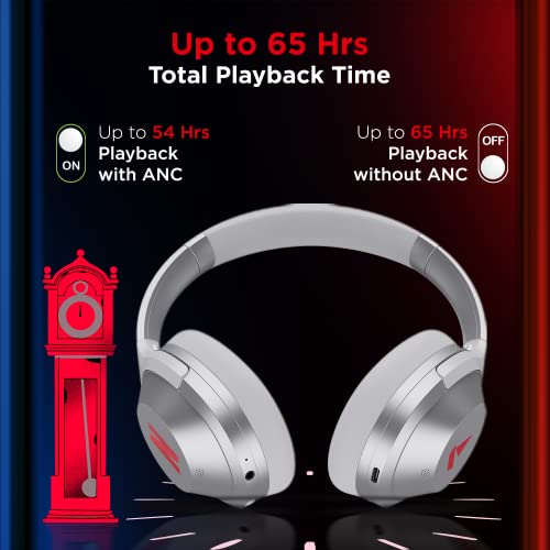 boAt Nirvana 751 ANC,65Hrs Battery,Hybrid (~33dB),Fast Charge,Ambient Sound Mode,Button Controls,Immersive Sound,Carry Pouch,Bluetooth Over Ear Headphones,Wireless Headphone with Mic(Gunmetal Grey)|B09MTRDQB5