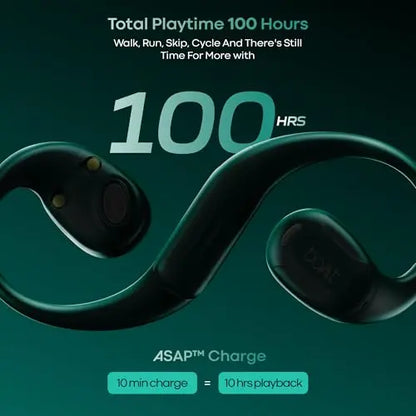 boAt Airdopes Progear Open-Ear Ear Buds for Outdoor Sports W/Air Conduction Tech, in Ear, 4 Mics W/Ai-Enx, 100Hrs Playback, 15Mm Drivers, Secure Fit,Beast Mode W/ 40Ms Latency, ASAP Charge Green - Nalanda Enterprises