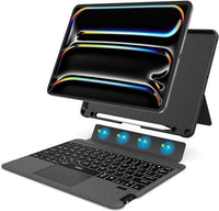 WIWU iPad Pro 11 inch Case with Keyboard(2022 4th-2018 1st), Smart Keyboard Folio Magnetic Detachable and Wireless Keyboard with Trackpad for Apple iPad Pro 11,Backlit - Nalanda Enterprises