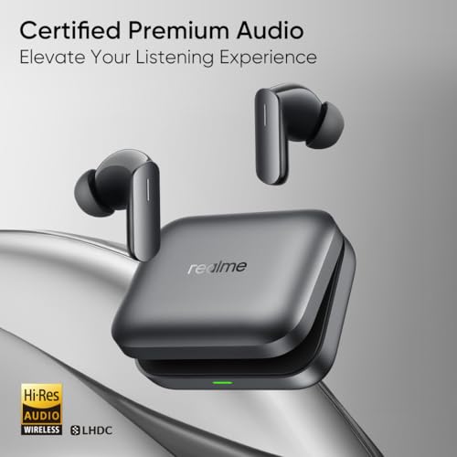 realme Earbuds Air 7 True Wireless,12.4mm Dynamic Bass Drivers,52Hrs Playtime,52dB Hybrid ANC,6 Mic ENC,45ms Low Latency,360° Spatial Audio,Hi-Res LHDC,IP55 Dust & Water Resistant,BT v5.4(SlateGrey)|B0F5GV3Y87