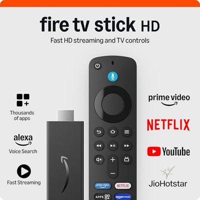 Amazon Fire TV Stick HD (newest model), Alexa Voice Remote with TV power & volume controls, full HD streaming device|B0CQN2BHW8