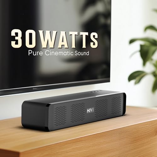 Mivi Fort H30 Portable Bluetooth Speakers Soundbar – [Newly launched] 30W Bluetooth Soundbar for Campus Life, 2.0 Channel, Sleek Design, 6 Hours Playtime, Multi-connectivity, Made in India|B0DMNHYM33