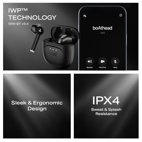 Boat Airdopes 131 Gen 2, 13mm Drivers, 70H Battery, ENx Tech, Beast Mode 45 ms Low Latency, ASAP Charge, Bluetooth Earbuds, TWS Ear Buds Wireless Earphones with mic (Carbon Black)|B0FPLP7SMZ