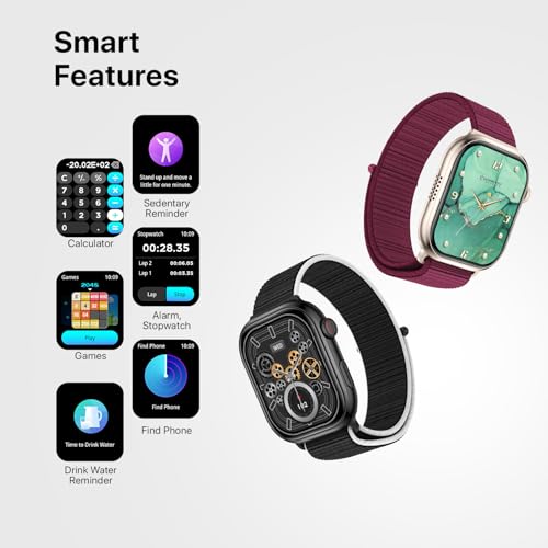 Fire-Boltt Brillia Smart Watch with 51.3mm (2.02 inch) AMOLED Display, Bluetooth Calling, SpO2, Heart Rate Monitoring, 120+ Sports Modes (Brillia, Black)