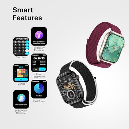Fire-Boltt Brillia Smart Watch with 51.3mm (2.02 inch) AMOLED Display, Bluetooth Calling, SpO2, Heart Rate Monitoring, 120+ Sports Modes (Brillia, Black)