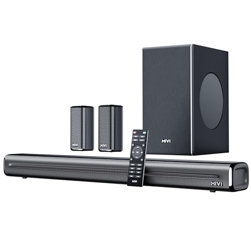 Mivi Nex 900 Dolby Audio Soundbar (New Launch)| 900W Signature Sound | 5.2 Channel Home Theatre System with Dual Subwoofers and Satellites | Nex Surround Sphere Tech | Bluetooth v5.3|B0G3B2V7TB
