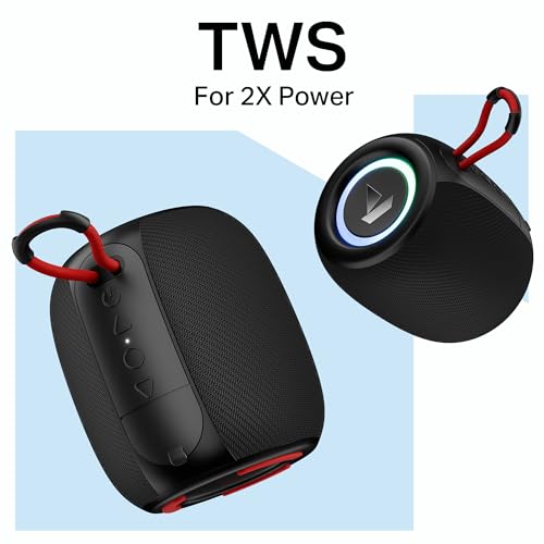 Boat Stone 208 Bluetooth Speaker, 5W Signature Sound, 52MM Drivers, 8H Battery, TWS Feature, Bluetooth Speaker, Wireless Speaker, Portable Speaker (Raging Black)|B0FNMSD44Y
