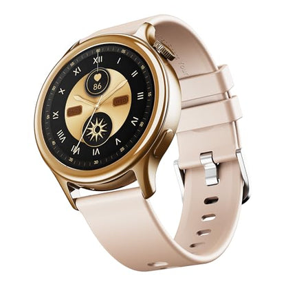 Boat Enigma Gem Women's Luxury Smart Watch w/ 1.19” (3.02cm) AMOLED Display, Emergency SOS Live Location Sharing, Female Wellness, Watch Face Studio, BT Calling, Watch for Woman (Metallic Black)|B0DFYJWHRC