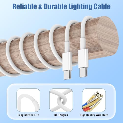 DR VAKU® 1 Meter Nylon Braided Type C to Type C Cable for iPhone 15/15 Plus/15 Pro/15 Pro Max, Samsung Galaxy S24/S23/S22/S21 FE, Macbook, Laptop & Other Android Devices (Pack of 4)|B0D9NZK5SB