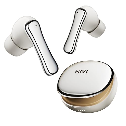 Mivi SuperPods Halo [Flagship Launch], 35dB ANC Active Noise Cancellation in Ear Ear Buds Wireless, Spatial Audio, 60HRS Battery,13mm Drivers, IPX4, v5.4 Bluetooth Earbuds with Mic - Nalanda Enterprises