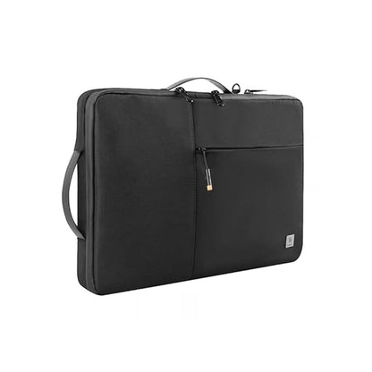 WIWU | Alpha Slim Sleeve Laptop Bag | Water-resistant - Durable YKK Zipper | Faux fur lining protection - Retractable waterproof TPU handle - Multi-layer storage space. | Black - Nalanda Enterprises