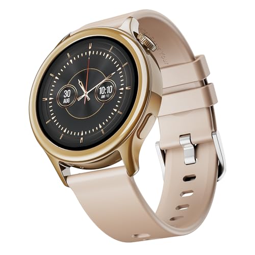 boAt Enigma Daze Women's Luxury Smart Watch w/ 1.3”(3.3cm) Luminous Display, Emergency SOS Live Location Sharing, Functional Crown, Watch Face Studio, QR Tray, BT Calling, HR & SpO2 (Cherry Blossom) - Nalanda Enterprises