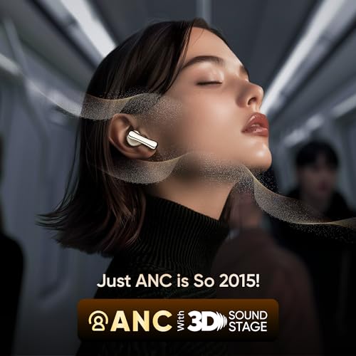 Mivi SuperPods Halo [Flagship Launch], 35dB ANC Active Noise Cancellation in Ear Ear Buds Wireless, Spatial Audio, 60HRS Battery,13mm Drivers, IPX4, v5.4 Bluetooth Earbuds with Mic|B0FCFRFTLM