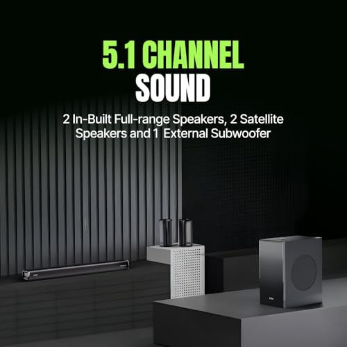 Mivi Superbars Nova 780 Watts Dolby Audio Home Theatre Speaker [New Launch], 5.1 Channel with Big Woofer, 3 Built-in + 2 Satellite Speakers, Multiple EQ, Home Theatre 5.1, Made in India Sound Bar|B0F3HQSPDR