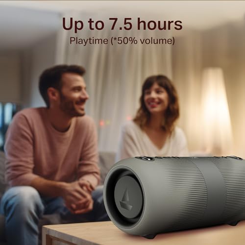 Boat 2025 Launch Stone 1200 Pro, 60W Boat Signature Sound, 76.2mm Drivers, TWS,7.5H Battery, Built-in Mic, Carry Strap,IPX6, Bluetooth Speaker, Wireless Speaker, Portable Speaker (Twilight Black)|B0FLYDHYY4