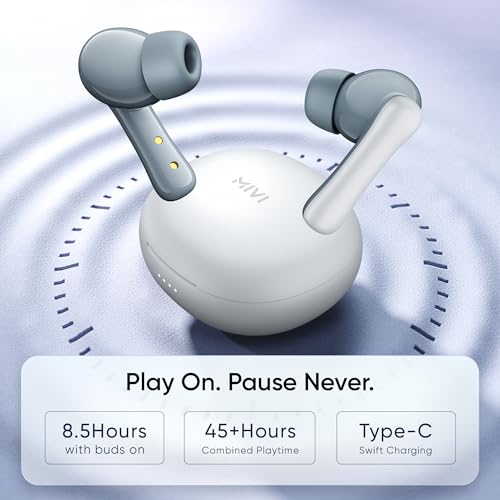 Mivi DuoPods i2 True Wireless Earbuds - 45H+ Playtime, HD Calls, Fast Charging, 13mm Bass Drivers, IPX4 Sweatproof, v5.3 Bluetooth in Ear Ear Buds Wireless, Made in India|B0CRTRNR2L