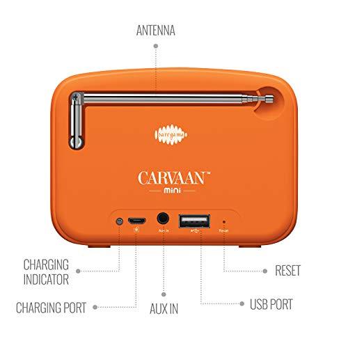 Carvaan Saregama Mini 2.0 Shrimad Bhagavad Gita- Music Player with Bluetooth/FM/AM/AUX (Saffron Orange) - Nalanda Enterprises