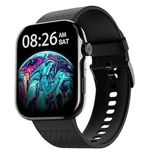Noise ColorFit Ultra 3 Bluetooth Calling Smart Watch with Biggest 1.96" AMOLED Display, Premium Metallic Build, Functional Crown, Gesture Control with Silicon Strap (Jet Black) - Nalanda Enterprises