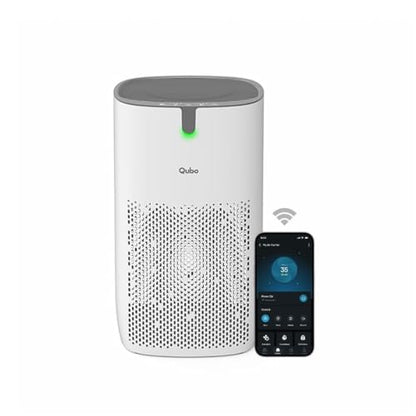 Qubo Smart Air Purifier Q500 for Home by Hero Group | 500 Sqft | 99.99% Allergen Removal |4-Layer True HEPA H13 Filter | 9000 Hrs Filter Life | App & Voice Control | Quiet Night Mode | BLDC Motor|B0CMH9TSVC