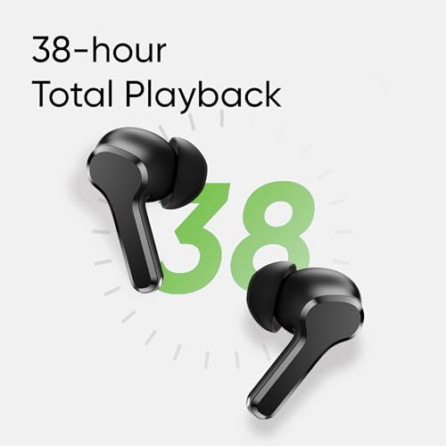 realme Earbuds T110 with Ai Enc for Calls, Upto 38 Hours of Playback and Fast Charging Bluetooth in Ear Headset (Punk Black, True Wireless)|B0D212YMD7