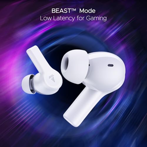 boAt Nirvana Lucid w/ 32 dB ANC, Multi-Point Connectivity, in-Ear Detection, 60HRS Playback, Hearables App, 4 Mics ENx, IPX5 Truly Wireless in Ear Earbuds, TWS Ear Buds(Zinc White)|B0DKJLNN79