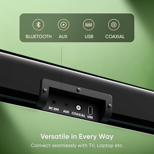 Mivi Fort Q80 Soundbar with 80W Surround Sound, 2.2 Channel soundbar with 2 in-Built subwoofers, Multiple EQ and Input Modes, Remote Accessibility, Bluetooth v5.2, Made in India Sound bar for TV|B0CPHYXR3G