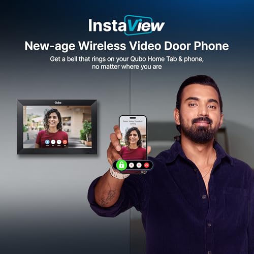 Qubo Instaview New Age Video Doorphone from Hero Group | 3MP Video Doorbell Pro 2K + Wireless Home Tab 1296p Resolution | Instant Phone & Tab Visitor Video Call | 2-Way Talk | Chime|B0D1C285WF
