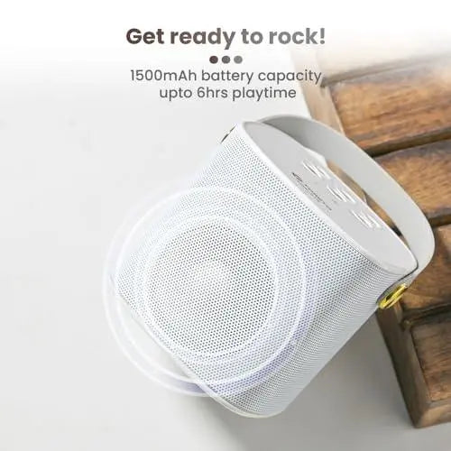 Toreto Jukebox Wireless Bluetooth Speaker 10W with Wireless Karaoke MIc IVoice Changing Feature | Deep Bass I USB I TWS I AUX I Outdoor Speaker with Carrying Strap (Pink) - Nalanda Enterprises