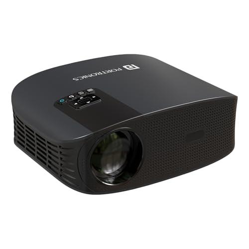 Portronics Beem 490 Smart LED Projector with 1080p Full HD, Streaming Apps (Netflix, Prime Video, Hotstar), Automatic Focus, Auto Keystone Correction, 6000 Lumens, Bluetooth, Wi-fi, 5W Speaker (Grey) - Nalanda Enterprises