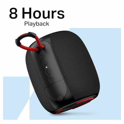 Boat Stone 208 Bluetooth Speaker, 5W Signature Sound, 52MM Drivers, 8H Battery, TWS Feature, Bluetooth Speaker, Wireless Speaker, Portable Speaker (Raging Black)|B0FNMSD44Y