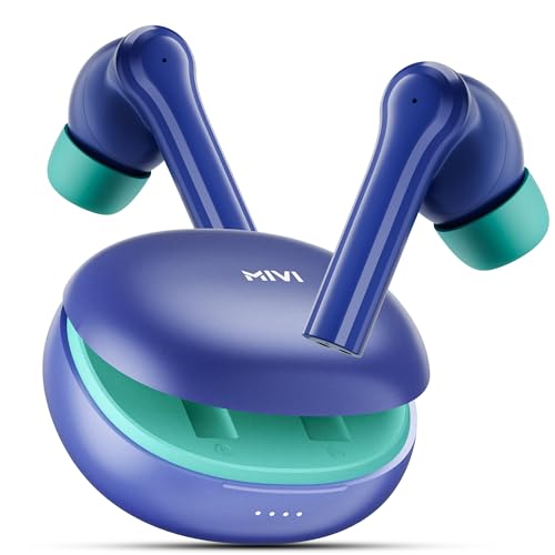 Mivi DuoPods i2 True Wireless Earbuds - 45H+ Playtime, HD Calls, Fast Charging, 13mm Bass Drivers, IPX4 Sweatproof, v5.3 Bluetooth in Ear Ear Buds Wireless, Made in India|B0CRTRNR2L
