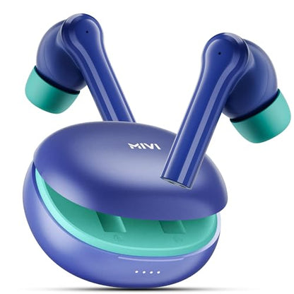 Mivi DuoPods i2 True Wireless Earbuds - 45H+ Playtime, HD Calls, Fast Charging, 13mm Bass Drivers, IPX4 Sweatproof, v5.3 Bluetooth in Ear Ear Buds Wireless, Made in India|B0CRTRNR2L