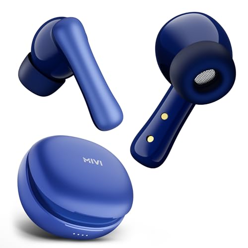 Mivi DuoPods i2 True Wireless Earbuds - 45H+ Playtime, HD Calls, Fast Charging, 13mm Bass Drivers, IPX4 Sweatproof, v5.3 Bluetooth in Ear Ear Buds Wireless, Made in India|B0CRTRNR2L