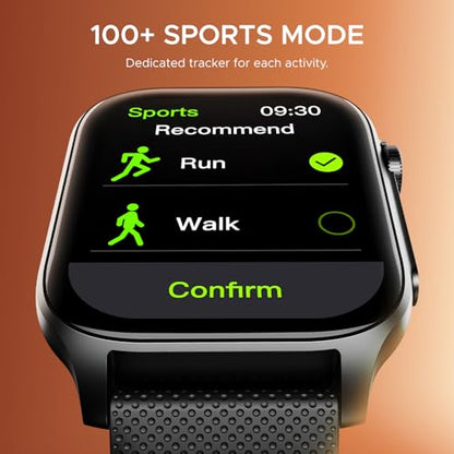 boAt New Launch Ultima Ember Smartwatch w/ 1.96” (4.97 cm) AMOLED Display, Functional Crown, 100+ Sports Modes, BT Calling, Camera & Music Control, IP68 Resistance, Custom Watch Faces (Bold Black) - Nalanda Enterprises