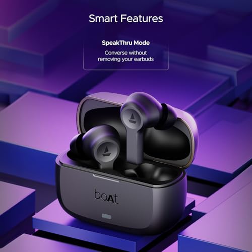 boAt Nirvana Lucid w/ 32 dB ANC, Multi-Point Connectivity, in-Ear Detection, 60HRS Playback, Hearables App, 4 Mics ENx, IPX5 Truly Wireless in Ear Earbuds, TWS Ear Buds(Zinc White)|B0DKJLNN79