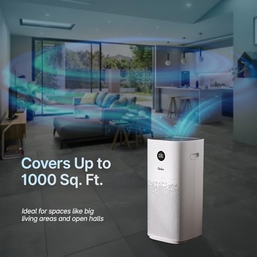 Qubo Smart Air Purifier Q500 for Home by Hero Group | 500 Sqft | 99.99% Allergen Removal |4-Layer True HEPA H13 Filter | 9000 Hrs Filter Life | App & Voice Control | Quiet Night Mode | BLDC Motor|B0CMH9TSVC