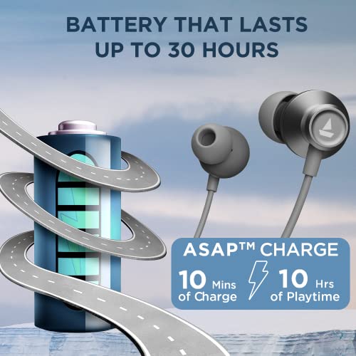 boAt Rockerz Apex Bluetooth Wireless in Ear Earphones with Spatial Bionic Sound Powered by Dirac Virtuo™, Touch Sensors, Beast™ Mode, ENx™ Tech,30H Playtime,ASAP™ Charge(Classic Grey)|B0BSWM33LV