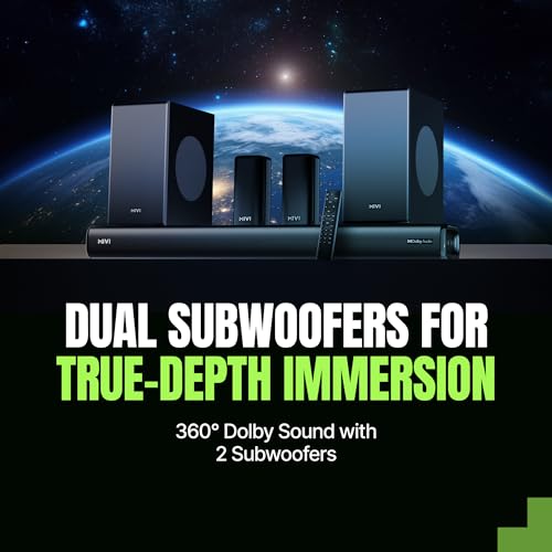 Mivi Superbars Cinematic 900W Premium Dolby Home Theatre System [Newly Launch] with Dual Subwoofers soundbar, 5.2 Channel, EQ & Input Modes, BT v5.3, Sound bar|B0F2GQ8YVL
