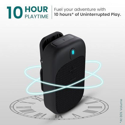 Portronics Talk Four 2W Wearable Bluetooth Speaker with Mic, Magnetic/Spring Clip-On, Upto 10Hours Playtime, IPX5 Water/Dust Resistant, Bluetooth 5.3v, Big Buttons, Portable Speaker with Microphone - Nalanda Enterprises