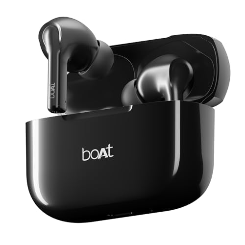 Boat Airdopes 163 in Ear Wireless Earbuds with 40 HRS Battery, Fast Charge, 13mm Drivers, IPX5, Quick Touch Response Control (Active Black) - Nalanda Enterprises