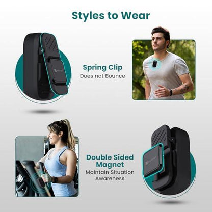Portronics Talk Four 2W Wearable Bluetooth Speaker with Mic, Magnetic/Spring Clip-On, Upto 10Hours Playtime, IPX5 Water/Dust Resistant, Bluetooth 5.3v, Big Buttons, Portable Speaker with Microphone - Nalanda Enterprises