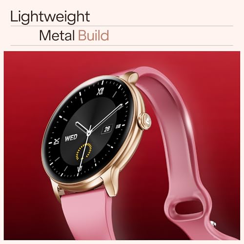 Boat Chrome Iris Fashion Smart Watch for Women - Elegant Ultra-Sleek Dial, Light-Weight Metal Body, 1.32" AMOLED Display, 1000 Nits, AOD, Female Wellness Tracking Watch for Woman (Velvet Wine)|B0G1MQNMW4