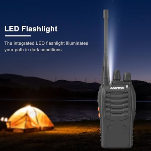 2 Pack BAOFENG BF-888S Walkie Talkie USB-C Charging 16 Channels Ham Radio Upgraded H-888S Two Way Radio for Adult with Earpiece and Programming Cable (Black)|B0DD6RSSP3